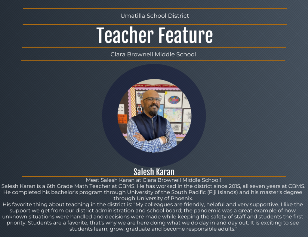 Umatilla School District Teacher Feature