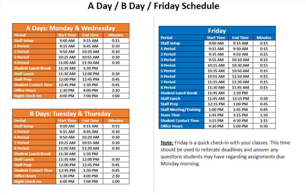 CBMS A_B Daily Schedule